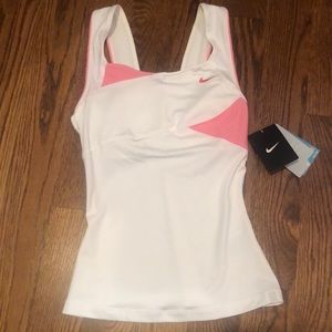 Nike Tennis Bra Top White Pink Accent NWT XS